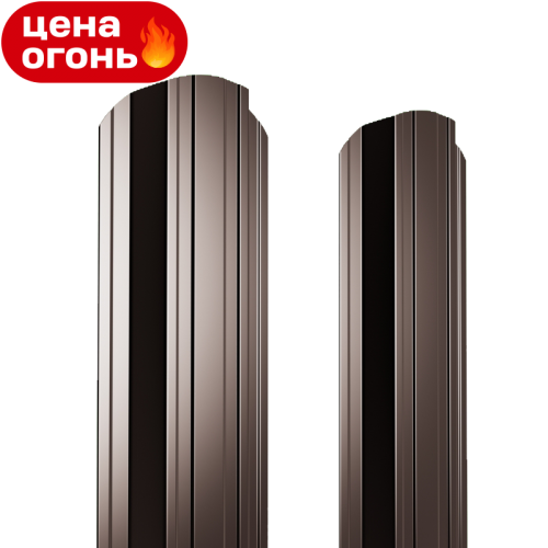 Штакетник металлический 125 мм П-образный 2000 мм фигурный ДВС PE 0,4 мм RAL8017
