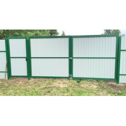 Стандартная установка распашных ворот с калиткой